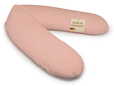 pic Bear Premium Stillkissen - hochwertiges Schwangerschaftskissen - anschmiegsames Lagerungskissen aus Baumwolle - schadstofffreies Seitenschläferkissen - 194 cm Premium - Altrosa