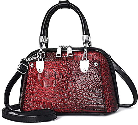 NICOLE & DORIS Femmes Sac à Main Rétro Sac à Bandoulière en Crocodile Sac Messenger en Cuir PU Sacs Portés épaule Classique Petit Cabas