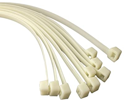 On1shelf® Fascette fermacavi, 1000 mm x 12 mm, 101,6 cm, cerniera in nylon resistente e lunga (5, bianco)