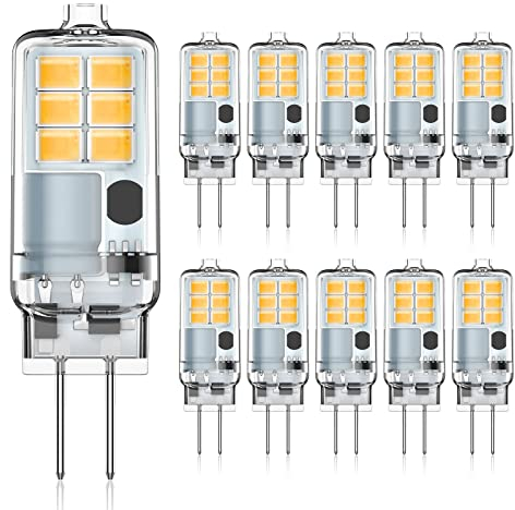 RuLEDne G4 LED Leuchtmittel 1W - 1,5W 150 Lumen 3000K Warmwei LED Lampen, AC/DC 12V G4 Mini Birne Entspricht 10W 15W Halogenbulb Nicht Dimmbar Kein Flackern 10er Pack