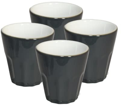Mahlwerck Porzellan Espressotassen, Espressobecher French Style, Iron Grey, grau, 100ml, 4er Set …
