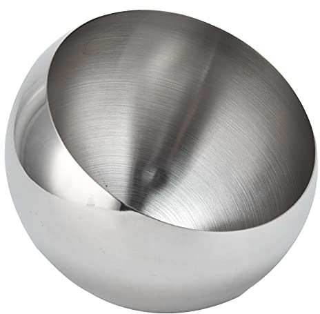 Cyrank Bol à Sucre en Acier Inoxydable, Distributeur de Sucre Assaisonnement Bol en Forme de Boule Bol à Épices Pot à Sauce aux Épices pour Ménage Cuisine Café Bar Boisson Servir(L)