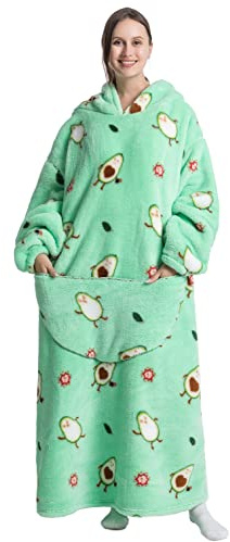 Ruiuzioong Oversized Hoodie Wearable Blanket, Super Soft Warm Comfortable Giant Wearable Blanket for Women Men with big Pocket (Bomb Avocado)