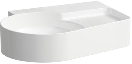LAUFEN VAL Aufsatzwaschtisch, ohne Hahnloch, ohne Überlauf, 530x400mm, semi-trockener Bereich rechts, US-geschl., H8162887571421, Farbe: weiß matt