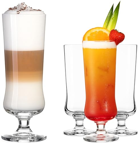 PLATINUX Elegante Cocktailgläser aus Crystalline Glas 300ml Set 4-Teilig Longdrinkgläser Eiskaffeegläser Cocktailglas