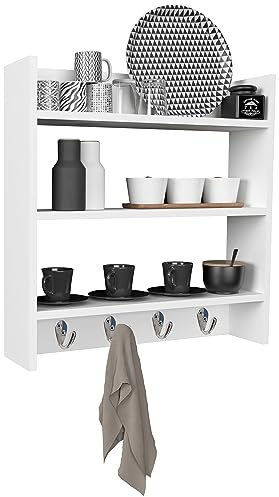 VCM Küchenmöbel Hängeschrank 60x15x60 cm 3 Fächer Wandschrank Kompakt | Stauraum für Geschirr, Gewürze und Vorräte - Küche und Wohnbereich - für Singles - Holzwerkstoff, pflegeleichte Oberfläche