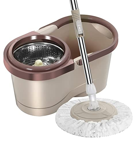 Trapeadores para Limpiar Pisos Trapeador Giratorio automático Manos Libres Limpieza de Pisos de Madera para el hogar Almohadilla de Microfibra Trapeador de Piso con Cubo Trapeador mágico (Color: