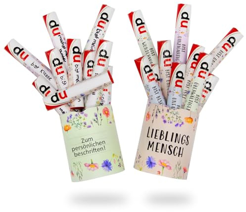 younikat Aufkleber-Set Lieblingsmensch Wildblumen für Duplo - dv1446 | Geschenk Geburtstag Valentinstag, blanko Aufkleber, selbstklebend, ohne Schokolade