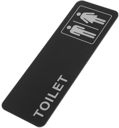 Gadpiparty Toilettenschild Für Männer Und Frauen Selbstklebend Badezimmerschild Aus Kunststoff Toiletten-leitzeichen Waschraumschild Mit Klarem Muster Schwarzem Hintergrund