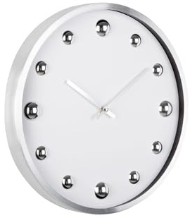 Karlsson [DL] Wall Clock Shiny Dots White w. Silver