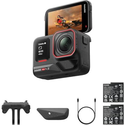 Insta360 Ace Pro 2 - Kit con doppia batteria - Action Camera 8K co-progettata con Leica, sensore da 1/1,3 di nuova generazione e doppio chip AI, 8K/30fps, obiettivo 157°, schermo flip da 2,5 e