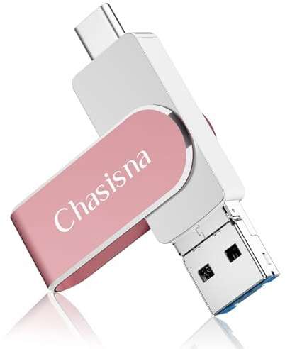 Chasisna USB Stick für iphone128 GB,mit USB 1OS und TypeC-Anschluss | USB Stick iPhone Speicherstick ohne App-Download, kompatibel mit iPhone, iPad, PC & Android, Fotos & Videos übertragen