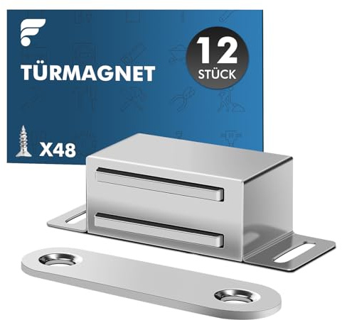 shinfly Magnete per porta, chiusura magnetica, per armadi, cassetti, chiudiporta, 4 kg, magneti per ante dell'armadio, 12 pezzi, ultra sottili, per mobili da cucina