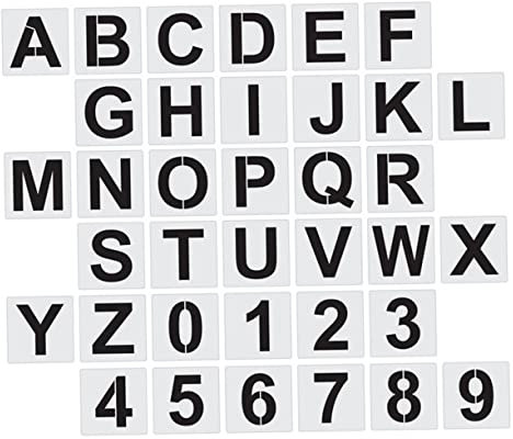 TEHAUX 36stücke Wiederverwendbare Alphabet-schablonen Aus Flexiblem Pet-Material Für Junge Mädchen DIY Malerei Basteln Inklusive Zahlen Einfach Zu Reinigen Für Wanddeko Und Künstlerische