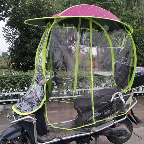 Mobility Scooter Canopy, Fully Enclosed Motor Scooter Motorcycle Umbrella Sun Shade, Waterproof Fold-Away Universal Umbrella for Mobility Scooters
