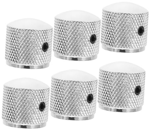 COOPHYA 6stücke Teiliges Metall Gitarren Volume Knöpfe Gitarre Einstellbare Potiknöpfe Chromfarbene Ausführung Einfache Installation Hochwertige Verarbeitung Für Musiker