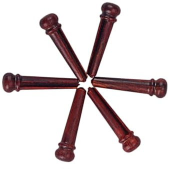 FUNOMOCYA 6pcs Redwood Acoustic Guitar Bridge Pins Dot Inlay, String Pegs Set for Folk Guitar Bridge Accessories