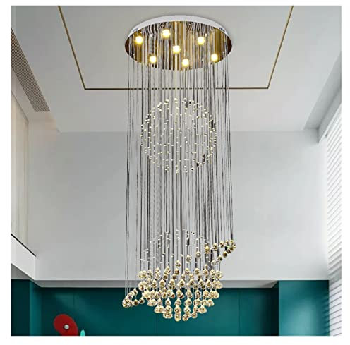 Kronleuchter Moderne LED-Kronleuchter Kristallleuchte Wendeltreppe Lange Hängeleuchte Kompatibel mit Zuhause Wohnzimmer Treppe Schlafzimmer Flur Luxus-Glanz ， Innenleuchter