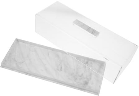 Cabilock Plateau à Gâteaux Rectangulaire avec Couvercle Acrylique Présentoir Transparent pour Desserts Gâteaux et Pâtisseries Design Élégant Pratique et Économique Espace