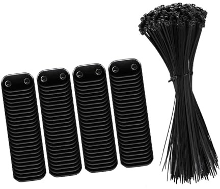 TENYELE Outdoor Heavy Duty Privacy Screens Clips Shatterproof Mounting Fixation Set Includes PVC Ties For Lawns Patios Fence Mat Balcony Privacy Screen Installation