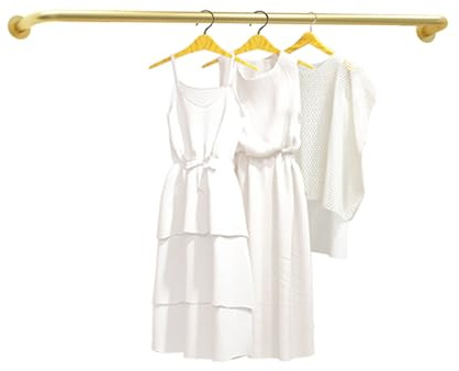 Espositore per Abiti da Parete Color Oro - Elegante Supporto in Metallo per Negozi al Dettaglio, mensole per vetrine e Arredamento per la casa - Palo Decorativo per Abiti per Un merchandisin