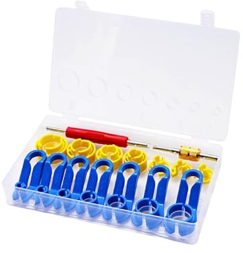 KEWAYO Kit de 16 1 Outils Déconnecteur Conduites Carburant/AC Voiture - pour Ligne Climatisation, Refroidisseur Huile et Tuyau Essence