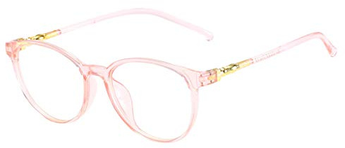 Generiska Y glasögon unisex glasögon utan synstyrka, kvadratiska, med klara linser blåljusfilter glasögon smala, ROSA, En storlek