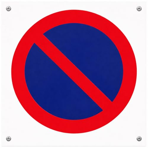 FERRETELIX® Señal PROHIBIDO APARCAR/ESTACIONAR 30x30 cm PVC Rígido | 4 Taladros | Cartel Interior/Exterior para Garaje, Comunidad y Parking
