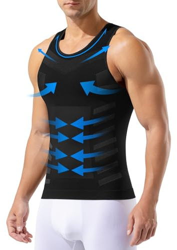 Mauro Kane Débardeur Compression Homme Gilet Gainant pour Homme Maillot de Corps Debardeur Gainant Ventre Plat Body Shaper
