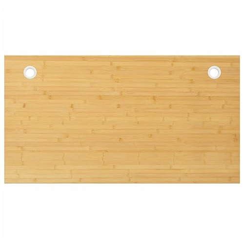 Kaloriko Schreibtischplatte Bambus 100x60x4 cm mit Kabellöchern ergonomisch platzsparend für Homeoffice Büro Arbeitsplatz Gaming Computertisch Zubehör Aufsatz