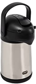 Addis Conference Pump Pot Catering Hotel Travel Dining Commercial Business Vacuum, 2 Litre, Stainless Steel/Black, Silver, 637201600