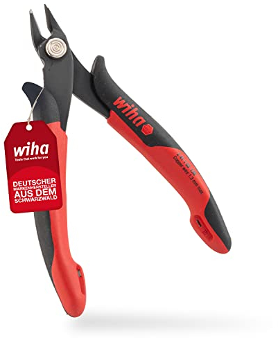 Wiha Präzisions Seitenschneider Elektronik klein (27391) breiter, spitzer Kopf ohne Wate 130mm I Drahtschneider Elektroinstallation I in Verpackung