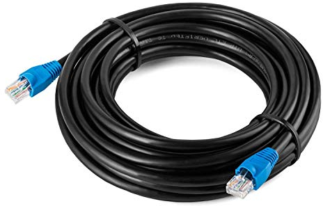 MutecPower cable 20m cable de red ethernet Cat5E exterior con enchufe RJ-45 - FTP - CCA - Negro - 20 metros