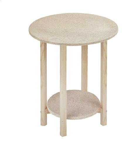 Aranaz | Mesa Camilla Gazte Redonda | Madera de Pino | Tablero Aglomerado | Mesa de Salon, Cocina o Terraza | Desmontable | Ideal para Invierno y Verano | Sin Barnizar | Mesas Color Madera | 50x75cm