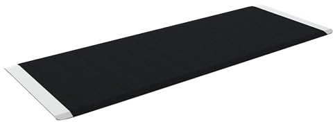 EZ-ACCESS - Door Threshold Ramp, Aluminum Wheelchair Ramp with Non-Slip Surface, Portable Stand Alone Doorway, Angled Entry Plate Threshold Ramp with Pre-Drilled Slots, 32 x 12, Black