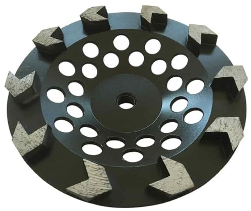 7 High Performance Diamond Grinding Wheels for Concrete, Paint, Epoxy, Mastic, Coating Removal, #30/40 Grit, 10 Arrow Segments, 5/8-11 Arbor