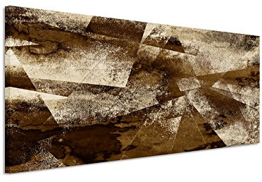 Sinus Art 150x50cm Wandbild Panorama Fotoleinwand Bild in Sepia Abstrakt Wasserfarben