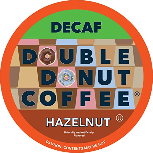 Double Donut Hazelnut Medium Roast Flavored Decaf Coffee Pods for Keurig K-Cup Makers from Double Donut, 96 Capsules