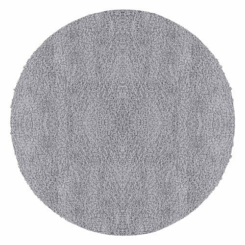 Carpetsale24 Shaggy Hochflor Teppich 200 cm Rund Hellgrau weich flauschig modern einfarbig Perfekt als zentrales Wohnaccessoire für Wohnzimmer Schlafzimmer Flur
