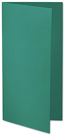 ARTOZ 50x DIN Lang Faltkarten - Grün (Tropical Green) gerippt 210 x 105 mm Klappkarten - Blanko Doppelkarte mit 220 g/m² edle Egoutteur-Rippung