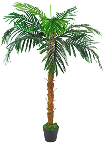 Leaf Design UK Large Artificial Palm Tree, Brown Trunk, 130cm