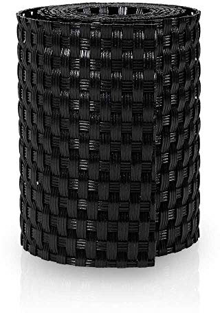 POOL Total Set> PE-Rattan Sichtschutzstreifen 255 x 19 cm Schwarz 40 Streifen