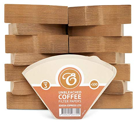 EDESIA ESPRESS – 1500 Filtres à Café Coniques en Papier – Filtre Café N°3 pour Cafetière Manuelle, Pour-Over et Brassage Doux – Taille 3 Brun