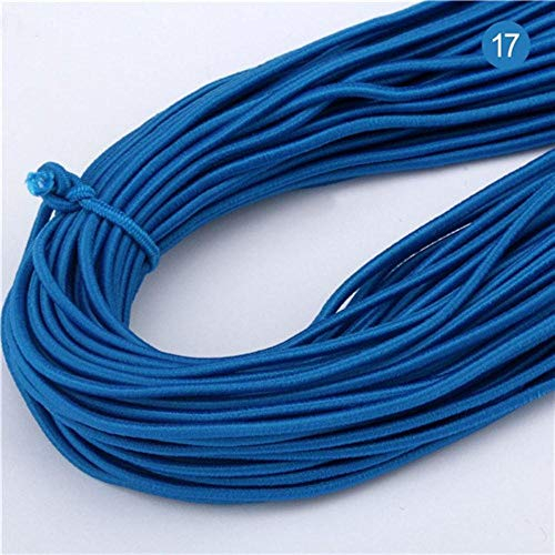 Cuerda elástica redonda de 2 mm de grosor, banda de goma gruesa, para hacer proyectos al aire libre, tienda de campaña, kayak, barco, costura, ropa, accesorios de 43 metros 2 mm Color 17