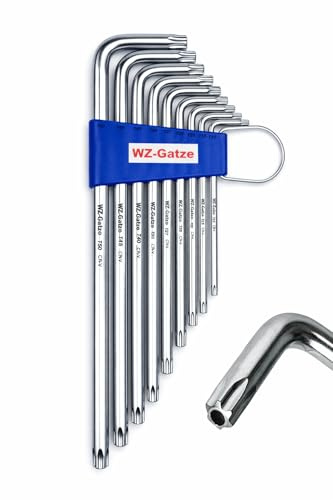 WZG Profi 9 tlg. Torxschlüssel Set Satz lang mit Loch Torx Winkelschlüssel