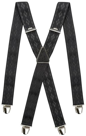 Pierrot Hosenträger für Herren Breit Made in Germany/France - Ultrastarker Gummizug & 4 Extra Starke X-Clips - Verstellbare Länge bis zu 130cm - Garantie auf Lebenszeit