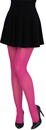 LORES Concorde 60 Denier mjuka ogenomskinliga damtights – italiensktillverkade klassiska matt strumpbyxor i hållbara mikrofiber hela strumpor, Fuxia, L