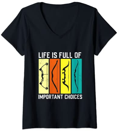 Damen Bogenschütze Shirt Herren Bogenschießen Geschenk Bogensport T-Shirt mit V-Ausschnitt