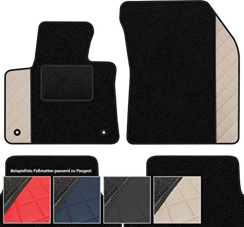 moto-MOLTICO Fußmatten Auto Velours Autoteppiche Schwarz Automatten Set 4-teilig - Auffälliges Design - passend für Peugeot 3008 II ab 2016 (Beiges Muster)