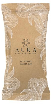 Aura Luxury Collection ® Set vanity emballé dans un étui flowpack avec une lime à ongles 2 disques démaquillants en coton et 4 cotton fioc bio (50)